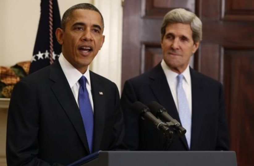US President Barack Obama and US Secretary of State John Kerry. (photo credit: REUTERS)