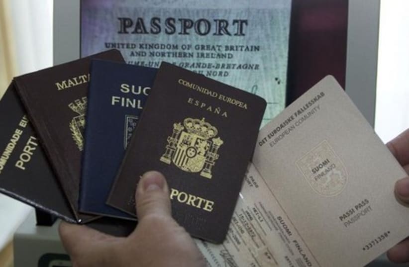 Spanish and other European passports. (photo credit: REUTERS)