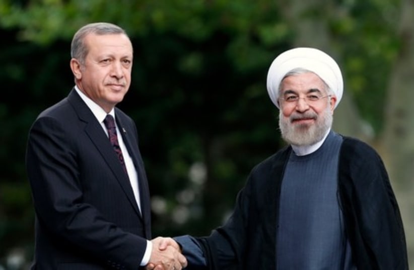 Rouhani and Erdogan (photo credit: REUTERS)