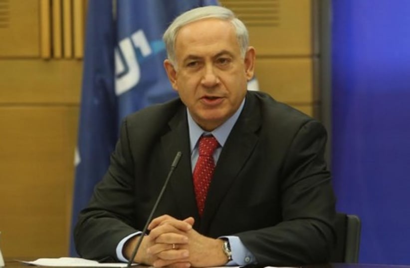 Prime Minister Binyamin Netanyahu at the weekly Likud faction meeting, June 9, 2014. (photo credit: MARC ISRAEL SELLEM/THE JERUSALEM POST)