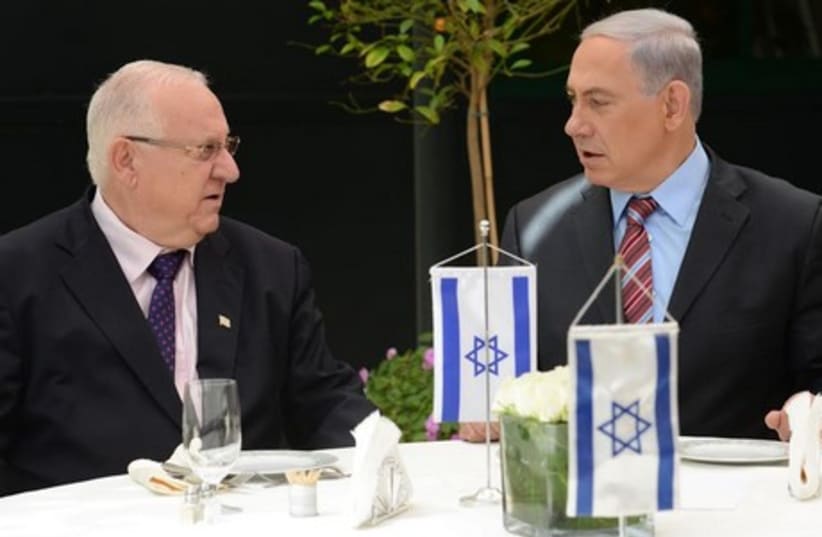 PM Binyamin Netanyahu meeting with President-Elect Reuven Rivlin in Jerusalem on June 11, 1014. (photo credit: KOBI GIDEON/GPO)