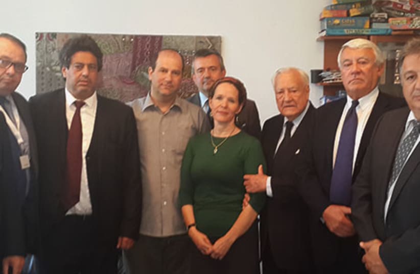 French parliamentary delegation visit the Fraenkel family, whose son Naphtali was kidnapped last Thursday night, June 16, 2014.‏ (photo credit: Courtesy)