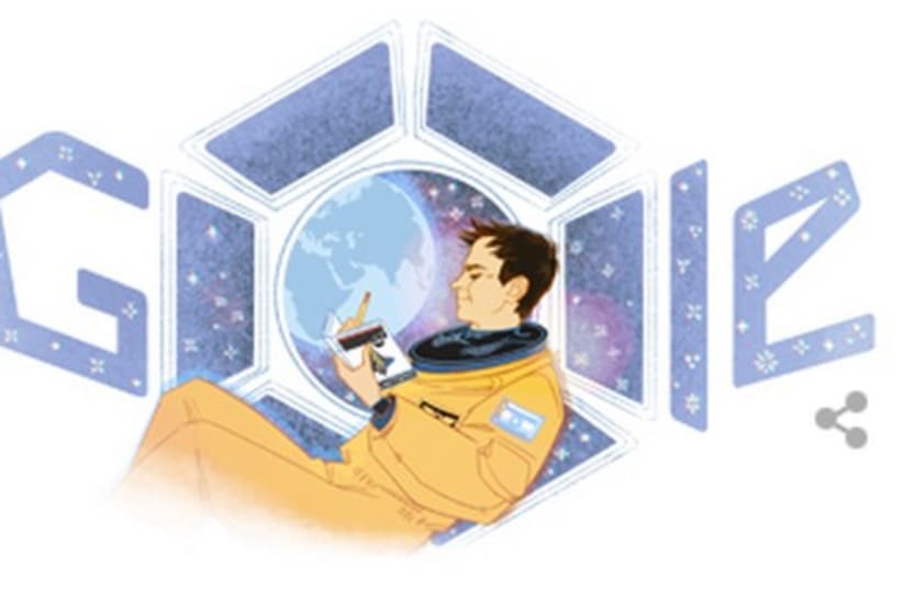 Google's Israel page pays homage to late astronaut Ilan Ramon on what would have been his 60th birthday. (photo credit: GOOGLE)