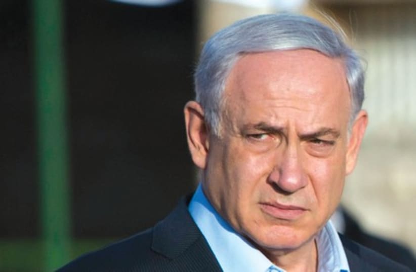 Prime Minister Benyamin Netanyahu needs to watch his back – rivals from inside and outside his coalition are eyeing his job (photo credit: YONATHAN SINDEL / FLASH 90)