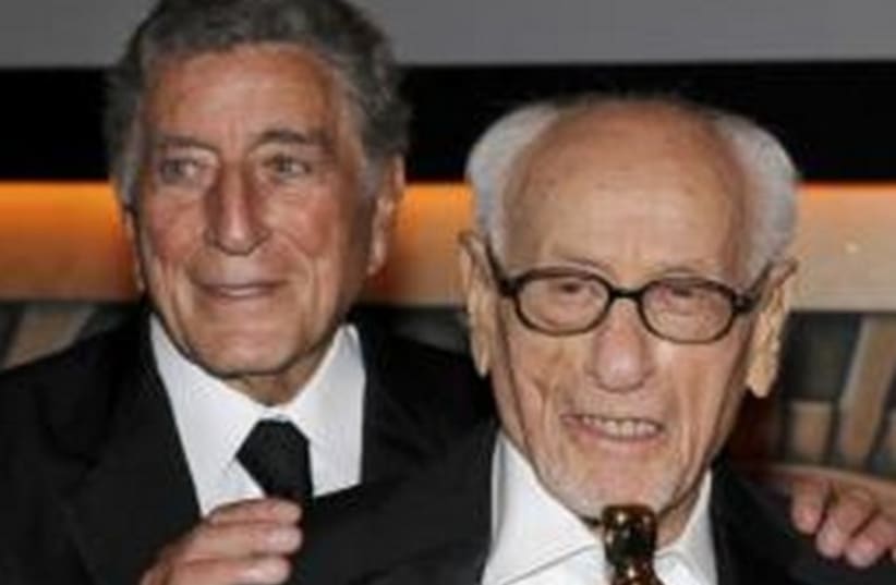 Actor Eli Wallach (R) and singer Tony Bennett pose after The Governors Awards held by the Academy of Motion Picture Arts & Sciences in Hollywood, California, in this November 13, 2010 file picture. (photo credit: REUTERS)