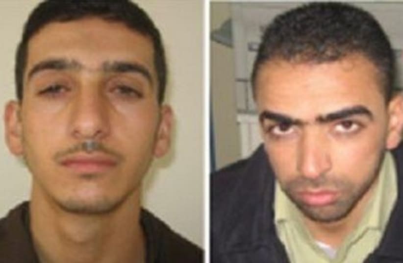 Wanted for kidnapping: (left to right) Marwan Quasma and Amar Abu Eisha (photo credit: Courtesy)