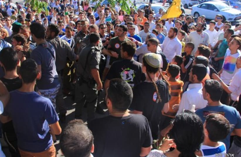 Protest in Jerusalem calling for revenge after three missing teens found dead (photo credit: NEWS 24)