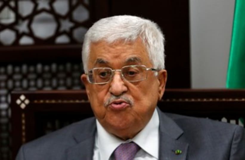 Abbas speaks during meeting with UN envoy (photo credit: REUTERS)