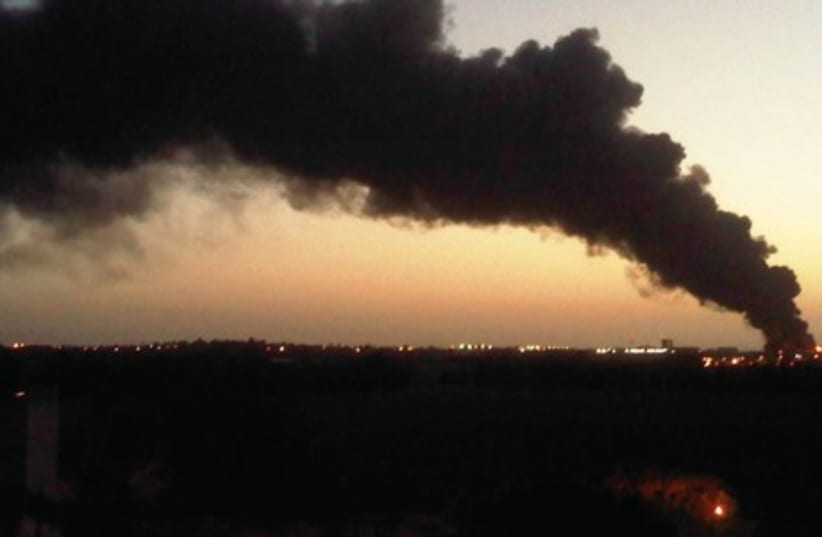 SMOKE RISES from Gaza, as seen by the author. (photo credit: Courtesy)