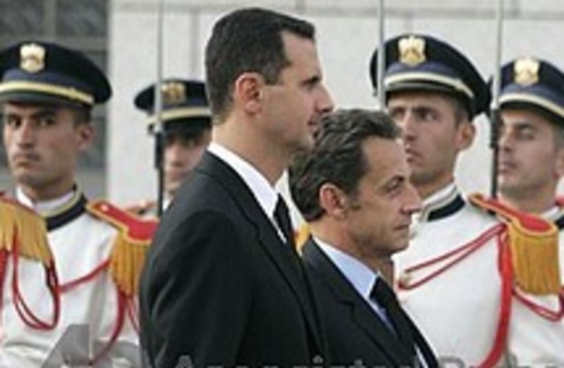 Assad Sarkozy Damascus 224.88 (photo credit: AP)