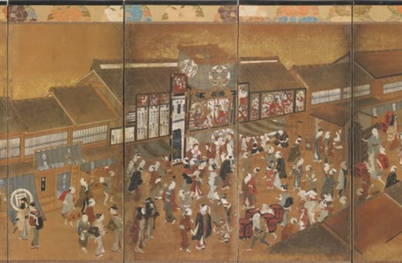 IPPITSUSAI BUNCHO, ‘Ichimura Kabuki Theater House in Edo, 1760-85.’ (photo credit: ELIE POSNER)