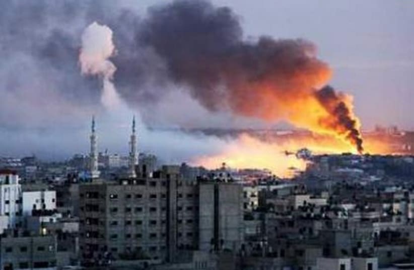 IAF strikes Gaza (photo credit: PALESTINIAN MEDIA)