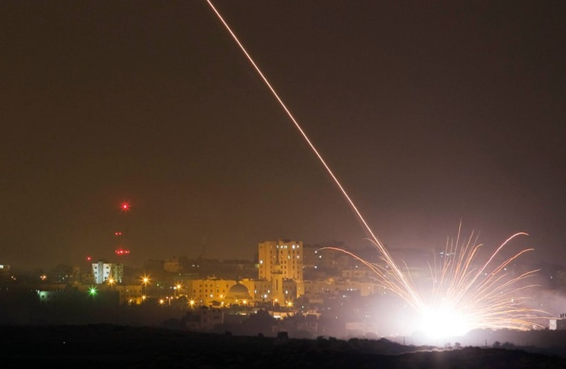 An Israeli rocket is fired into the northern Gaza Strip July 17 2014. (photo credit: REUTERS)