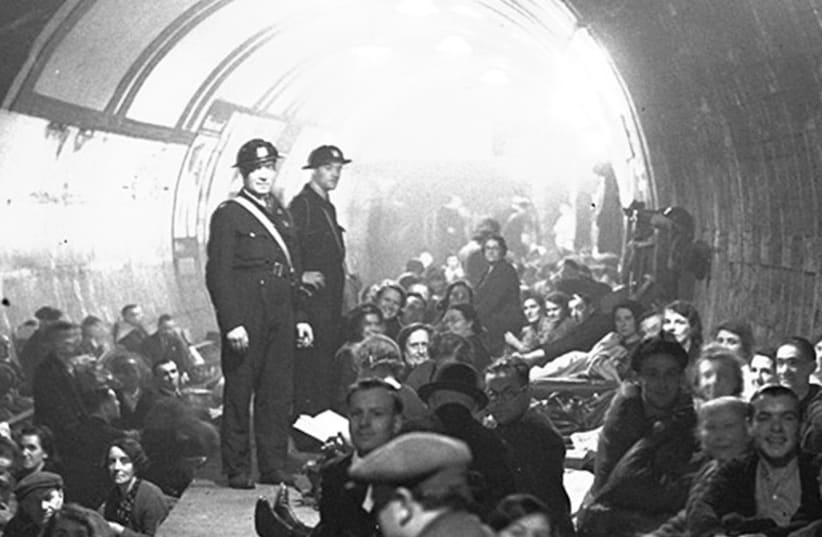 LONDONERS SHELTER underground during the blitz (photo credit: JERUSALEM POST ARCHIVE)