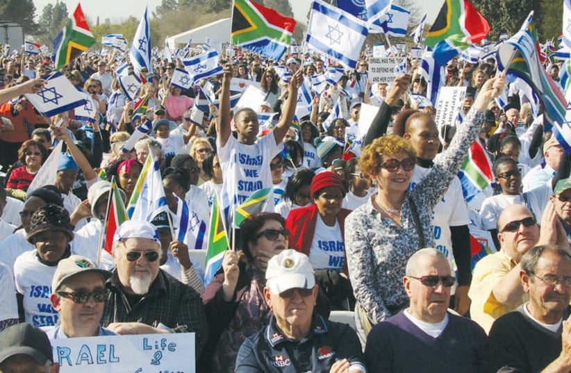 South Africans show their support for Israel. (photo credit: Courtesy)