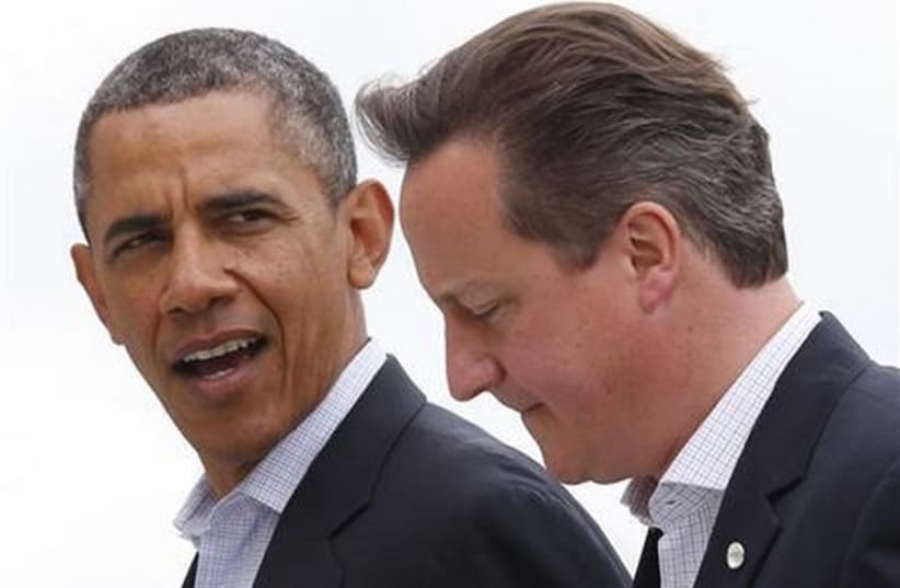 US President Barack Obama (L) and UK Prime Minister David Cameron. (photo credit: REUTERS)