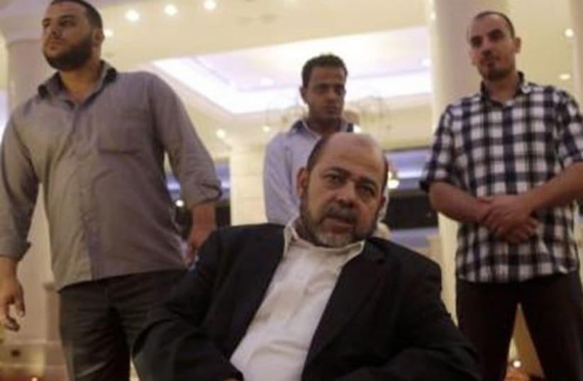 Deputy chairman of Hamas' political bureau Moussa Abu Marzouk during an interview in Cairo, August 9, 2014. (photo credit: REUTERS)