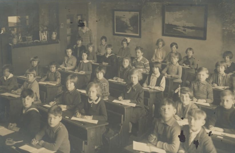 Students sit in class in April, 1924, in the district of Scheveningen in the Hague, Netherlands. (photo credit: Courtesy)