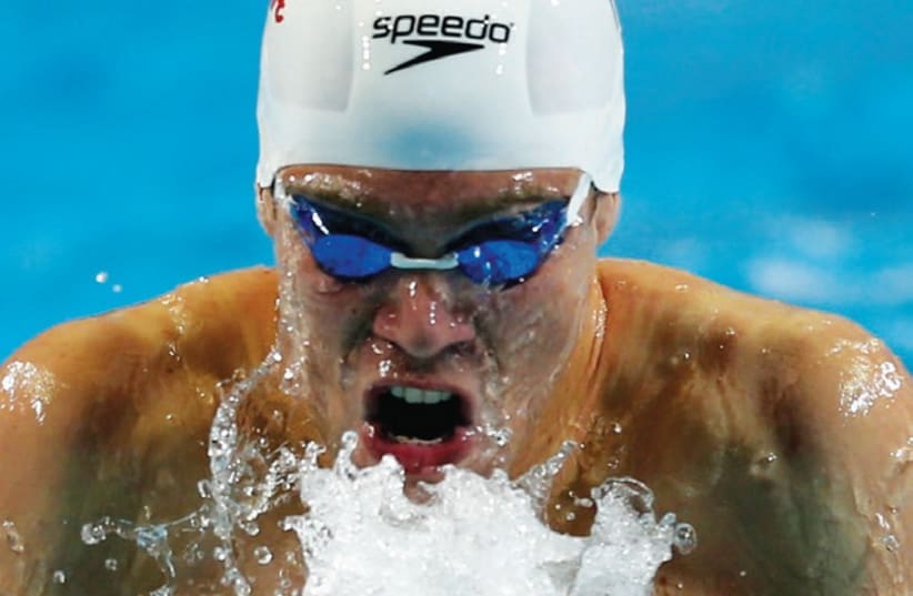 Gal Nevo became the latest Israeli to fail to reach a final at the European Swimming Championships yesterday, ending the 400-meter individual medley in 10th place in Berlin. ( (photo credit: REUTERS)