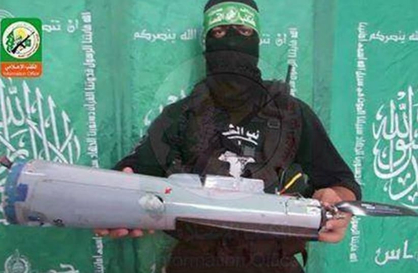 Israeli drone allegedly captured by Hamas‏ (photo credit: HAMAS TV)