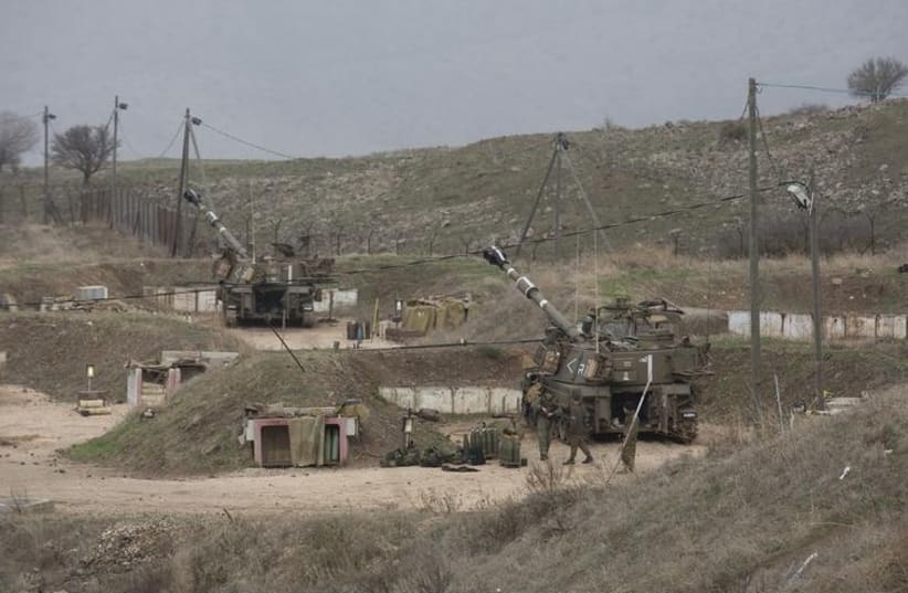 IDF troops stationed near Kiryat Shmona in the north. (photo credit: REUTERS)