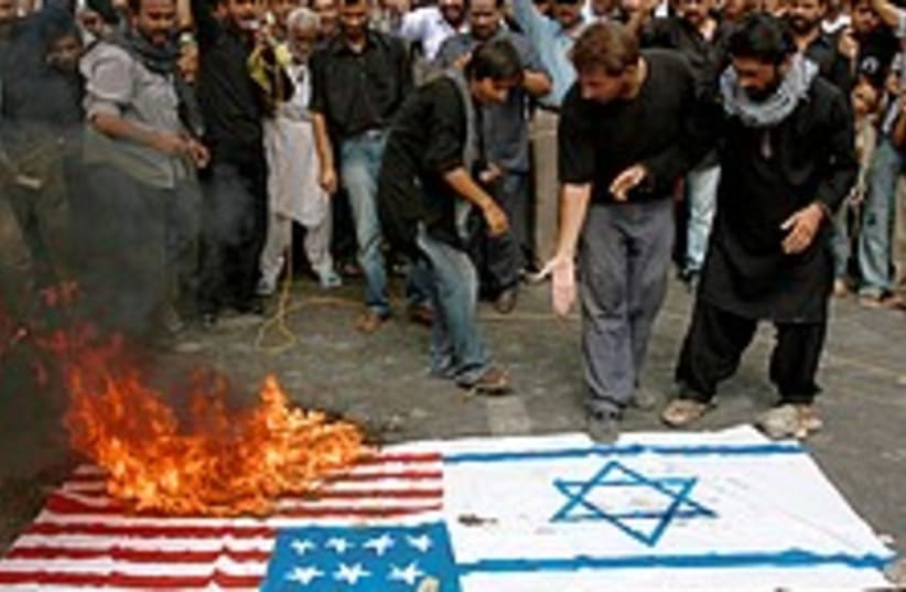 US israel flag burning pakistan  (photo credit: AP)