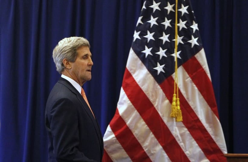US Secretary of State John Kerry arrives for a news conference  (photo credit: REUTERS)