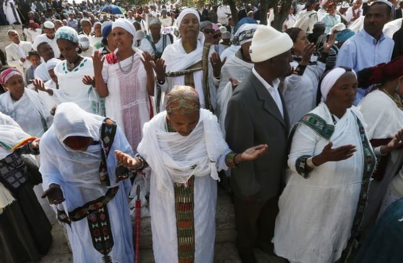 Ethiopians celebrating in Jerusalem (photo credit: MARC ISRAEL SELLEM/THE JERUSALEM POST)