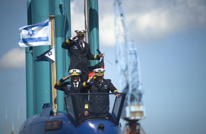 Israel’s fourth submarine is en route to the navy's Haifa base from Germany (photo credit: IDF SPOKESMAN'S OFFICE)