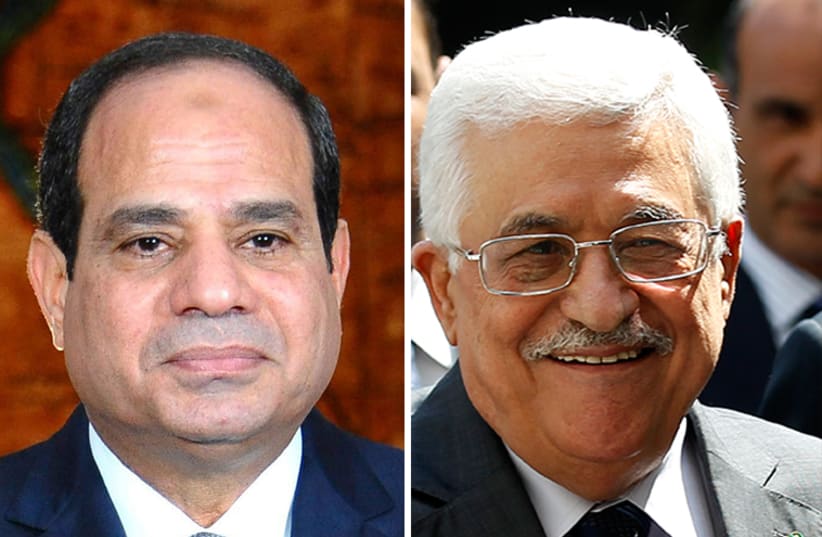 Sisi and Abu-Mazen (photo credit: REUTERS)
