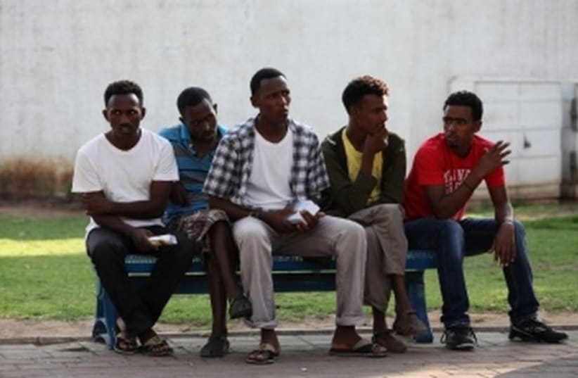 Eritrean migrants in Tel Aviv. (photo credit: MARC ISRAEL SELLEM/THE JERUSALEM POST)