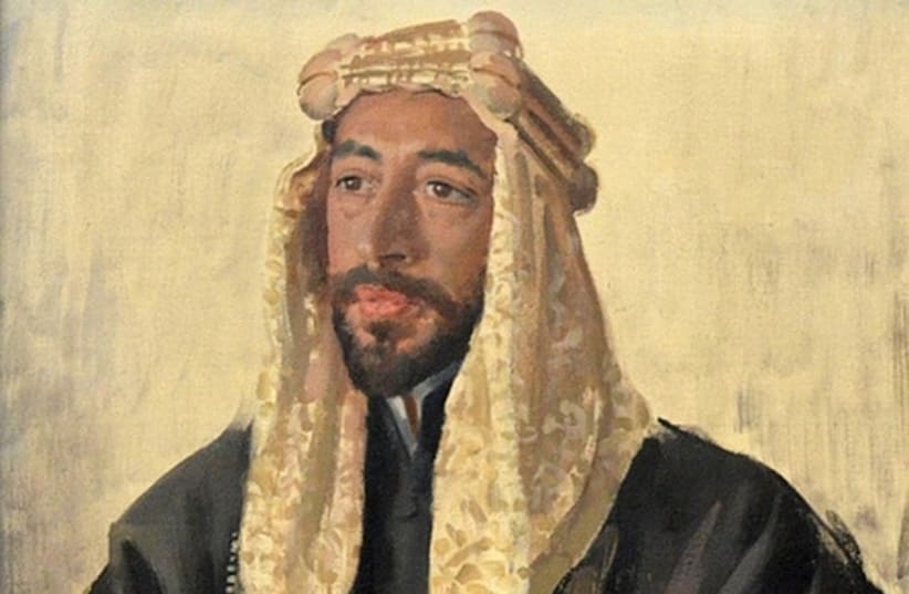 Feisal I, arbitrarily declared King of Syria and later King of Iraq. (photo credit: 1919 PORTRAIT BY RENOWNED BRITISH PAINTER AUGUSTUS JOHN)