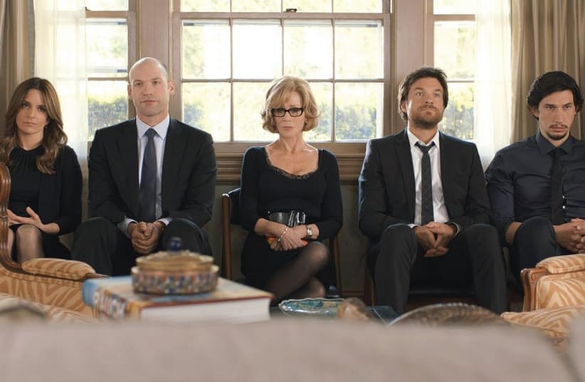 From left; Tina Fey, Corey Stoll, Jane Fonda, Jason Bateman and Adam Driver in a scene from ‘This is Where I Leave You.’ (photo credit: YOUTUBE SCREENSHOT)
