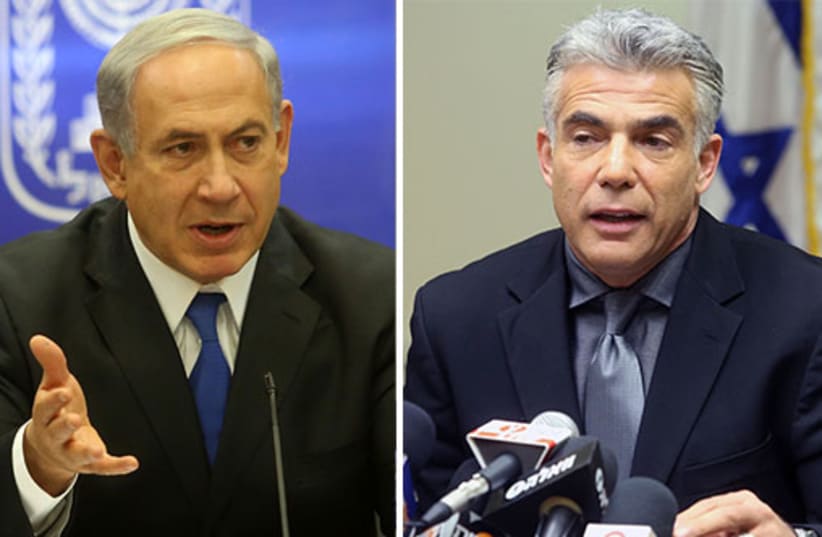 Netanyahu and Lapid (photo credit: MARC ISRAEL SELLEM/THE JERUSALEM POST)