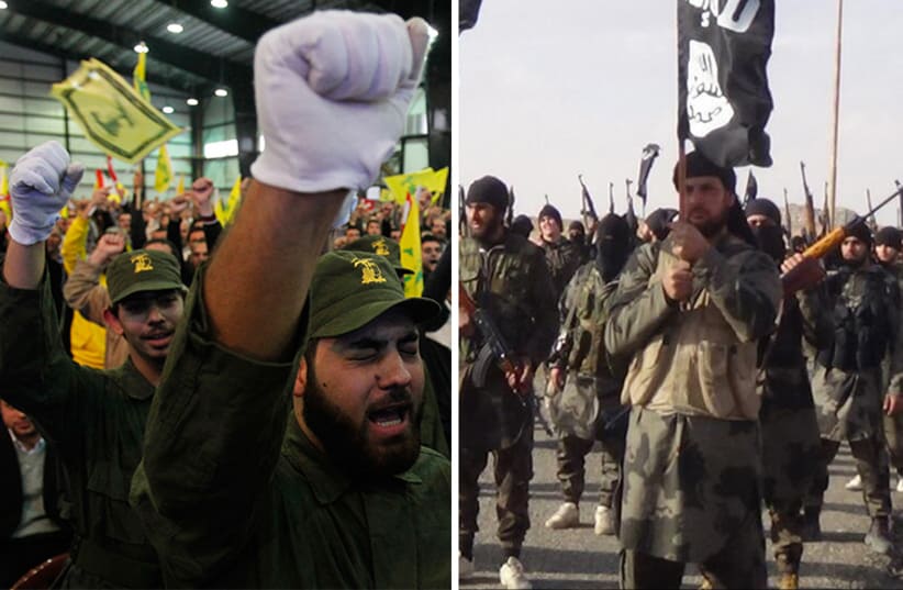 ISIS and Hezbollah (photo credit: REUTERS,ARAB MEDIA)