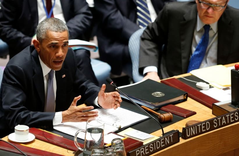 US President Barack Obama chairs the UN Security Council summit in New York September 24 (photo credit: REUTERS)