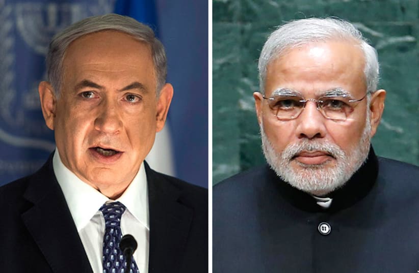 Netanyahu and Modi (photo credit: REUTERS)