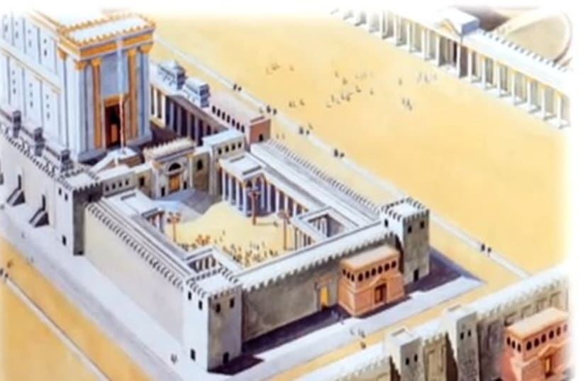 A computer-generated rendition of the Third Temple (photo credit: YOUTUBE SCREENSHOT)