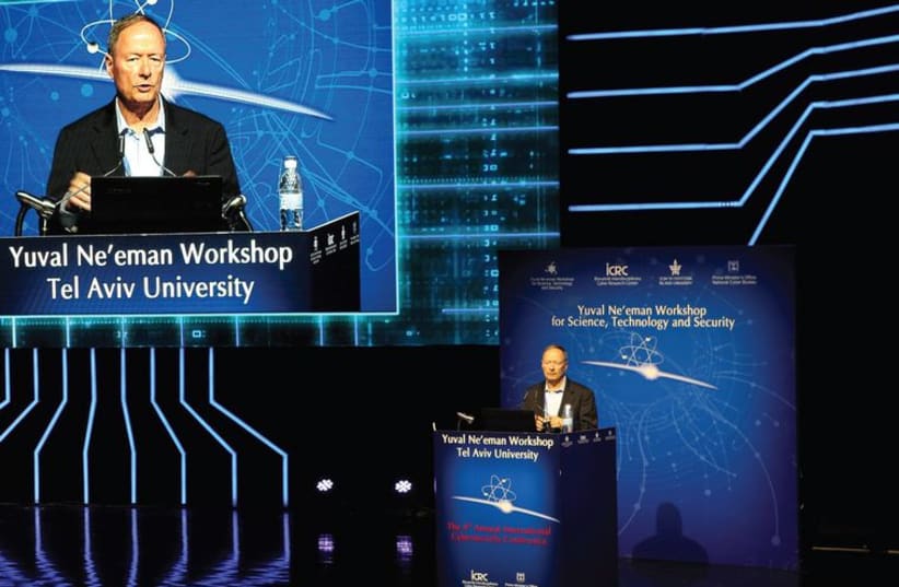 Former director of the US National Security Agency (NSA) Keith Alexander addresses Tel Aviv University’s 4th International Cybersecurity Conference in mid-September. (photo credit: CHEN GALILI)