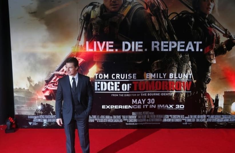 Tom Cruise at Edge of Tomorrow premiere (photo credit: REUTERS)