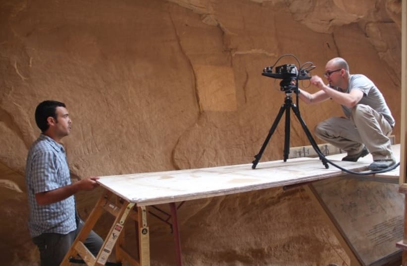 Using an innovative three dimensional technology, researchers have now made the Timna Valley Park the first setting in Israel where a large-scale rock engraving was scanned.  (photo credit: HEBREW UNIVERSITY INSTITUTE OF ARCHAEOLOGY)