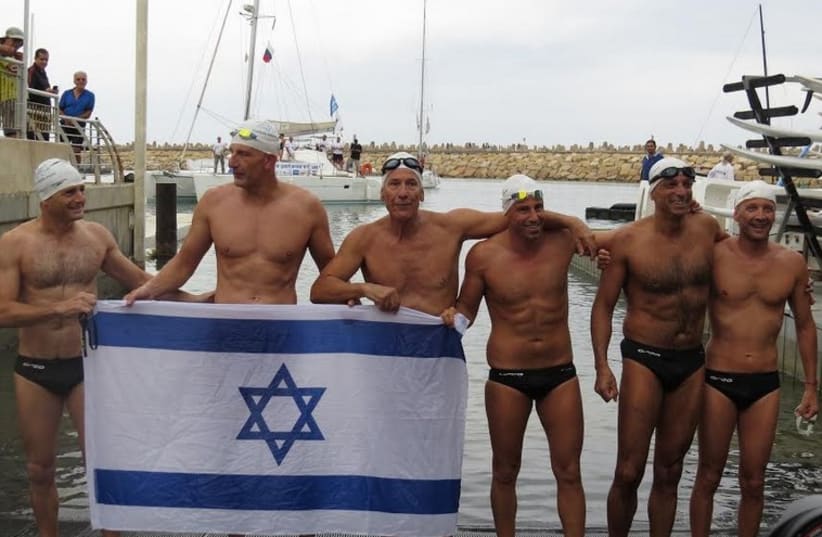 The Israeli Cyprus-Israel swim relay team. (photo credit: PR)