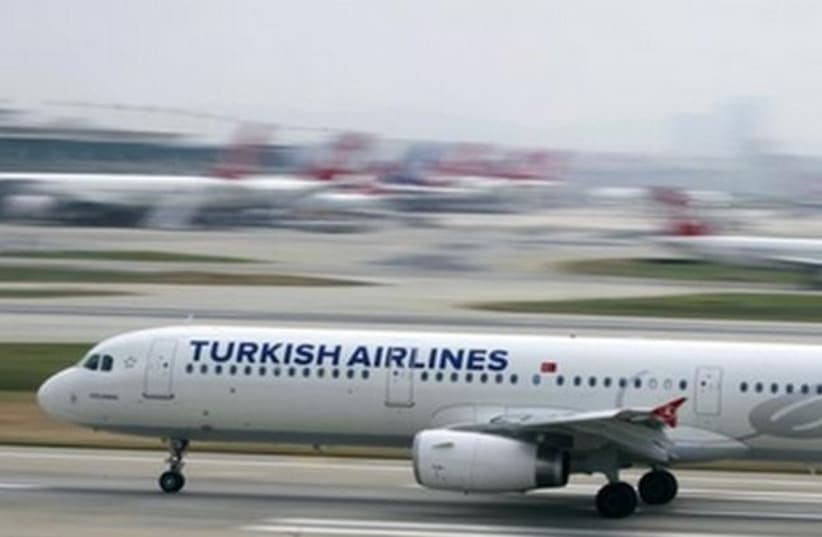 A Turkish Airlines plane in Istanbul.  (photo credit: REUTERS)