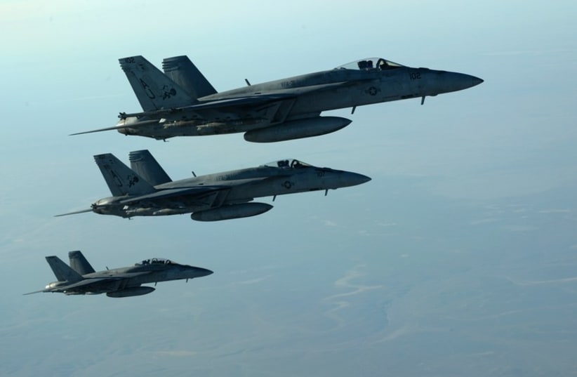 US jets after receiving fuel over northern Iraq. (photo credit: REUTERS)