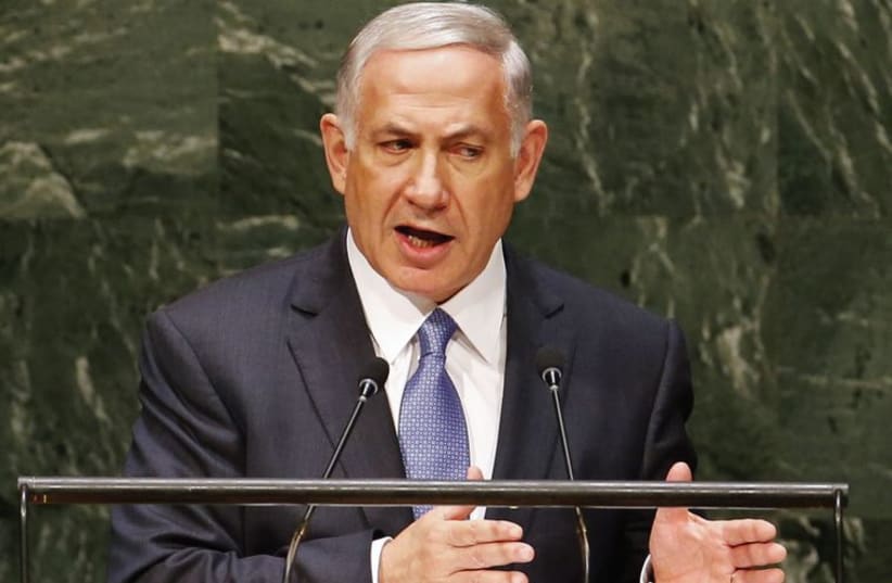 Binyamin Netanyahu’s leadership is being tested as never before, both at home and abroad (photo credit: MIKE SEGAR / REUTERS)