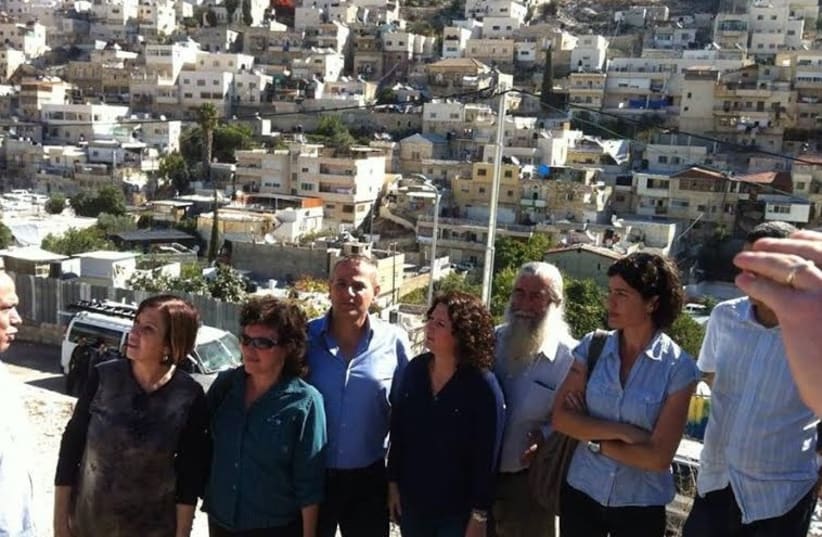 MERETZ CITY Council members pose for a picture during a Wednesday tour of east Jerusalem’s Silwan neighborhood. (photo credit: MERETZ)