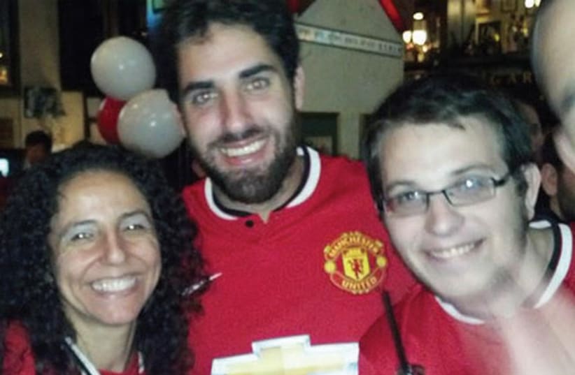 Legions of Manchester United fans here in Israel – including the author, Josh Aronson (right). (photo credit: ETTY SAPIR)