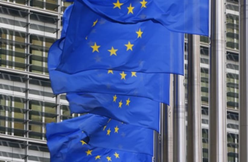 European Union flags (photo credit: REUTERS)