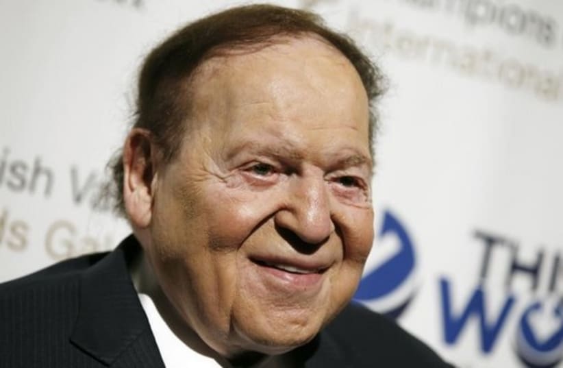 Las Vegas gaming tycoon and Israel Hayom proprietor Sheldon Adelson (photo credit: REUTERS)