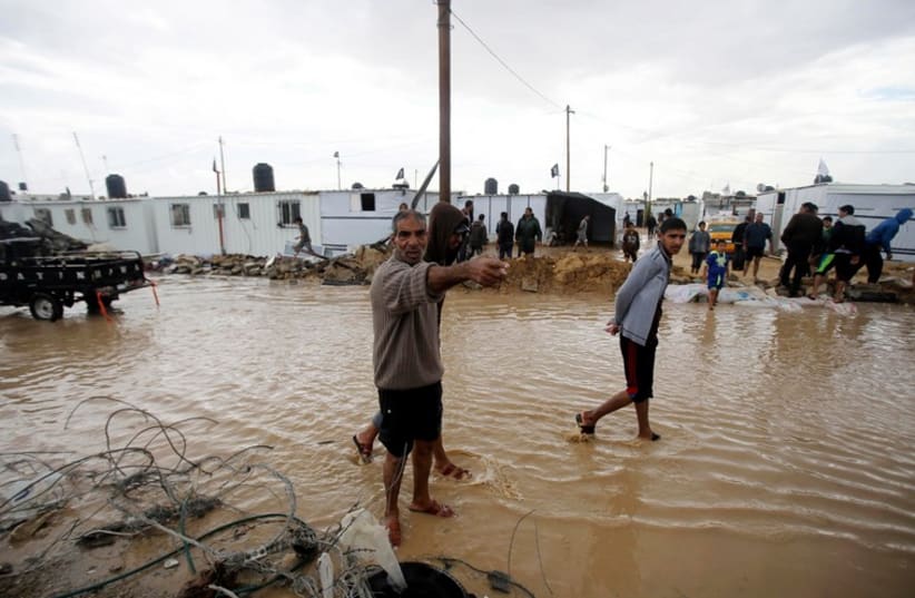 Flooding in Gaza over the weekend. (photo credit: REUTERS)